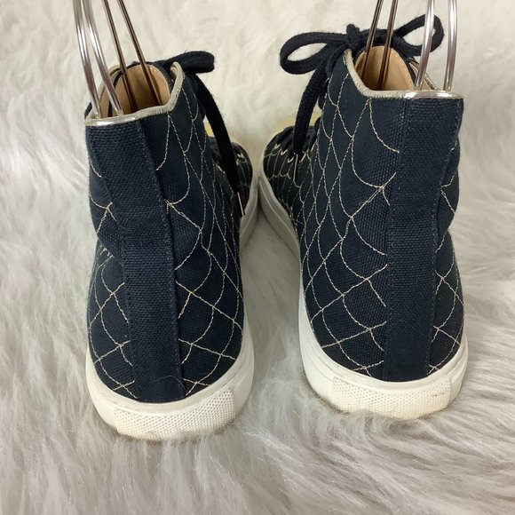 Charlotte Olympia Gold Toe Black High Top Spider Web Embroidered Sneakers EU 39 - Picture 3 of 8